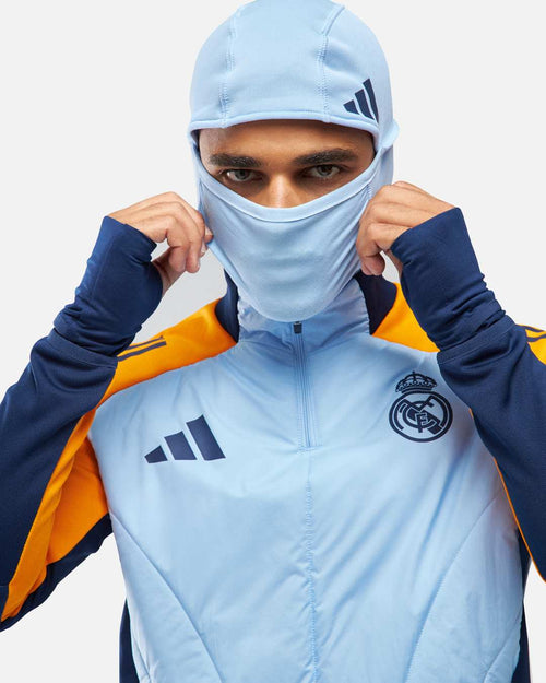Veste Real Madrid cagoule intégrée 2025 - Bleu/Orange - Footkorner