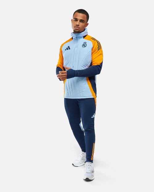 Veste Real Madrid cagoule intégrée 2025 - Bleu/Orange - Footkorner