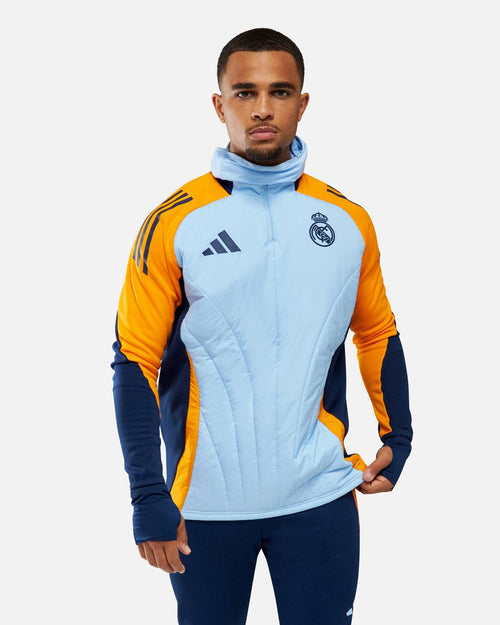 Veste Real Madrid cagoule intégrée 2025 - Bleu/Orange - Footkorner