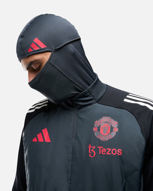 Manchester United 1/4 zip top with integrated balaclava 2024/2025 - Black/Red - Footkorner