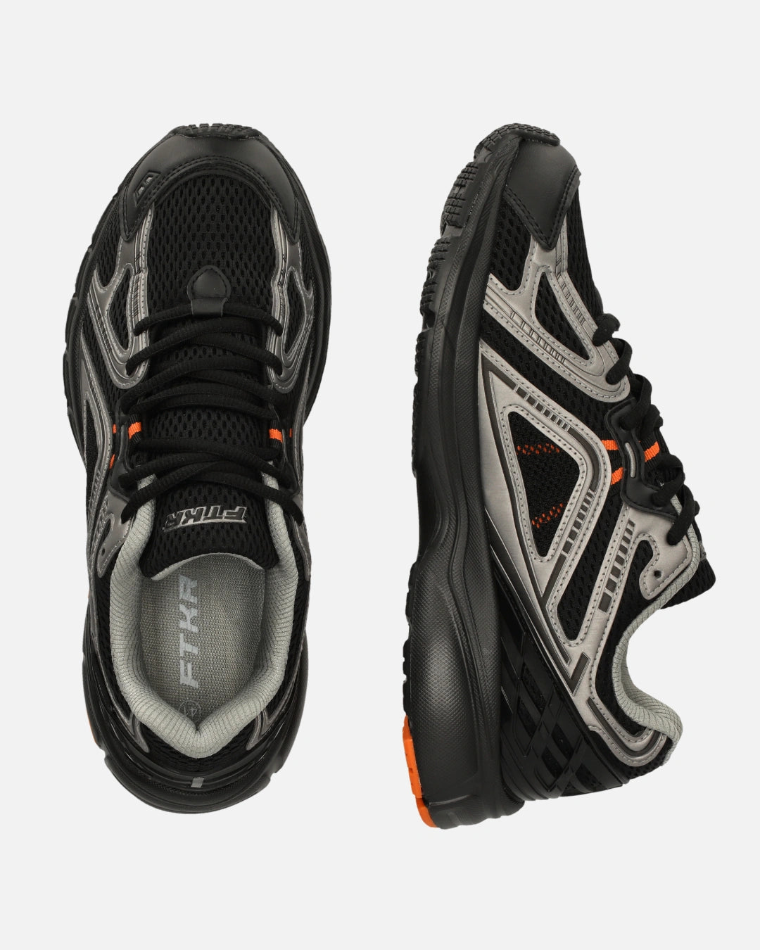 FootkornerFK Wind Trainingsanzug-Set Schwarz + FTKR 1000 Sneaker Schwarz/Orange