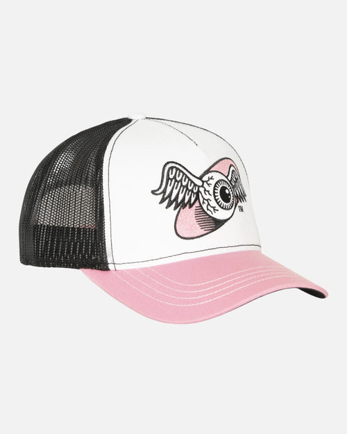 Casquette Von Dutch Broderie Oeil - Blanc/Rose/Noir - Footkorner