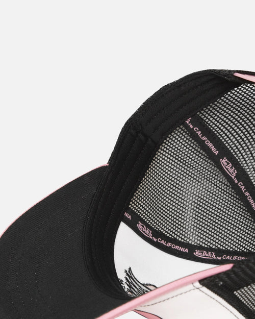 Casquette Von Dutch Broderie Oeil - Blanc/Rose/Noir - Footkorner