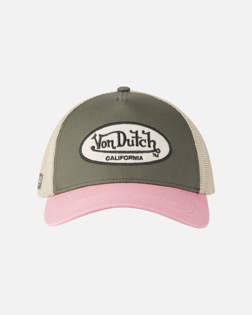 Vondutch Kaki Trucker Snapback Terry-Cap - Khaki/Rosa - Footkorner