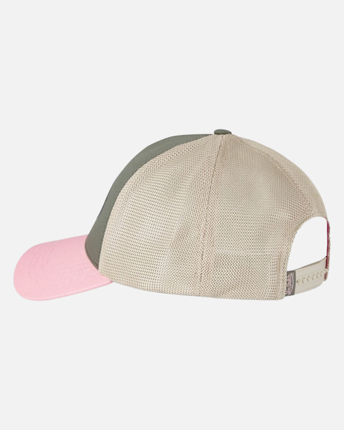 Vondutch Kaki Trucker Snapback Terry-Cap - Khaki/Rosa - Footkorner