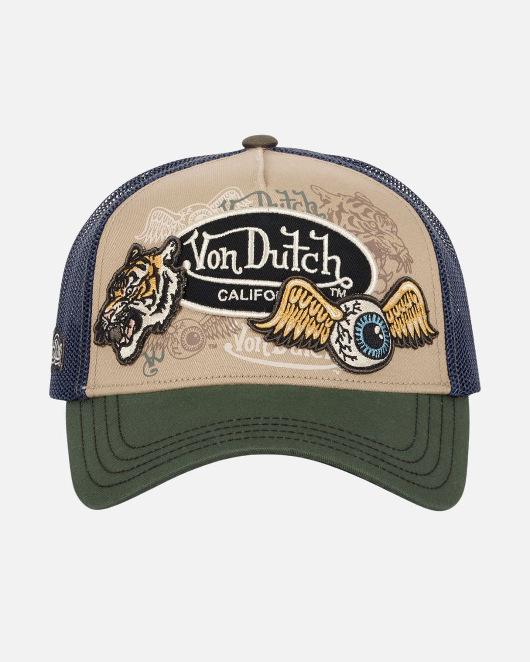 FootkornerCasquette Vondutch Trucker Snapback Patches - Beige/Kaki/Bleu