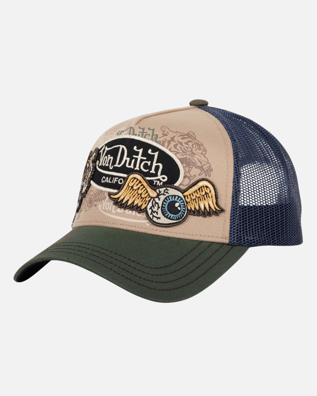 FootkornerCasquette Vondutch Trucker Snapback Patches - Beige/Kaki/Bleu