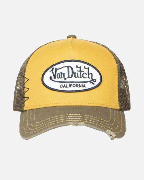 Vondutch Trucker Snapback Used-Cap - Khaki/Gelb - Footkorner