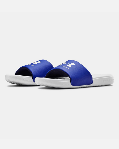 Under Armour UA Ansa Fixed Slide - Blanco/Azul - Footkorner