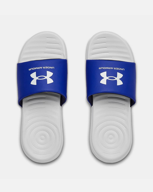 Under Armour UA Ansa Fixed Slide - Blanco/Azul - Footkorner