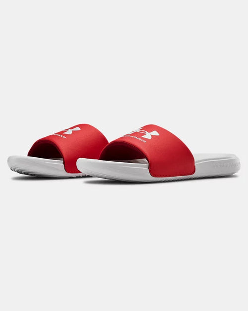 Under Armour UA Ansa Fixed Slide - Blanco/Rojo - Footkorner