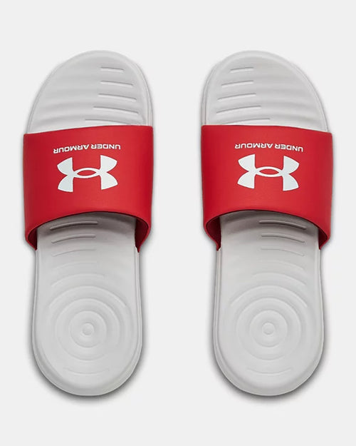 Under Armour UA Ansa Fixed Slide - Blanco/Rojo - Footkorner