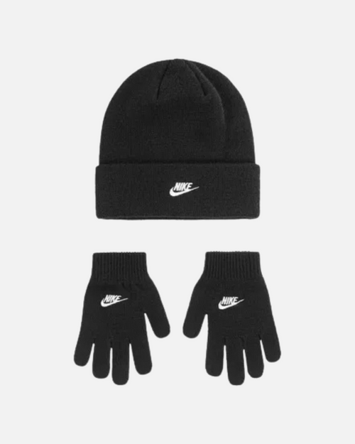 Nike Junior Hat and Gloves Set - Black/White - Footkorner