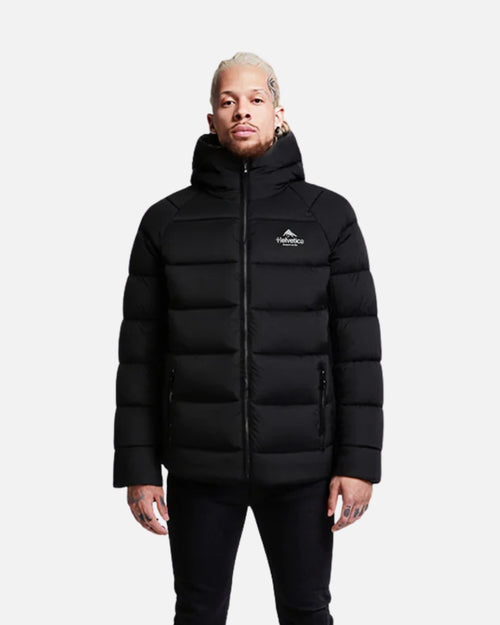 Doudoune avec cagoule intégrée Helvetica Sniper - Noir - Footkorner