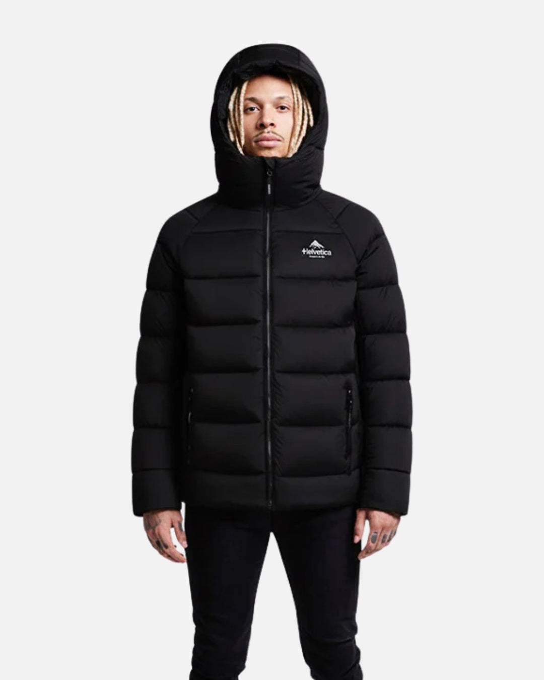 FootkornerDoudoune avec cagoule intégrée Helvetica Sniper - Noir