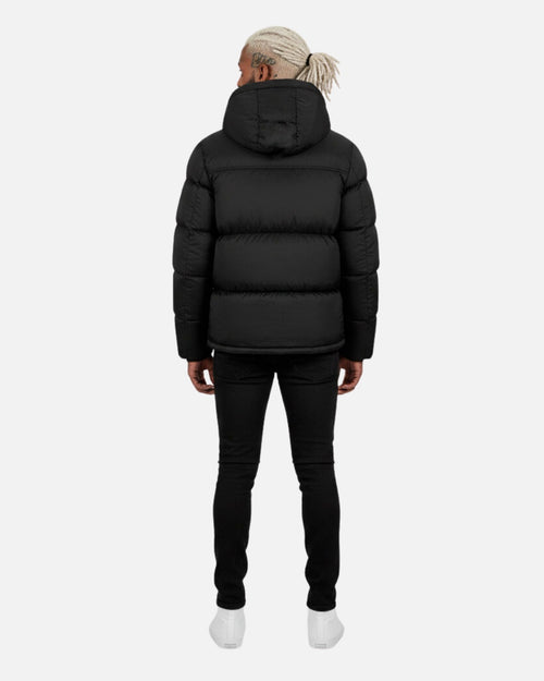 Doudoune avec Cagoule Intégrée Helvetica Middle Block II - Noir - Footkorner