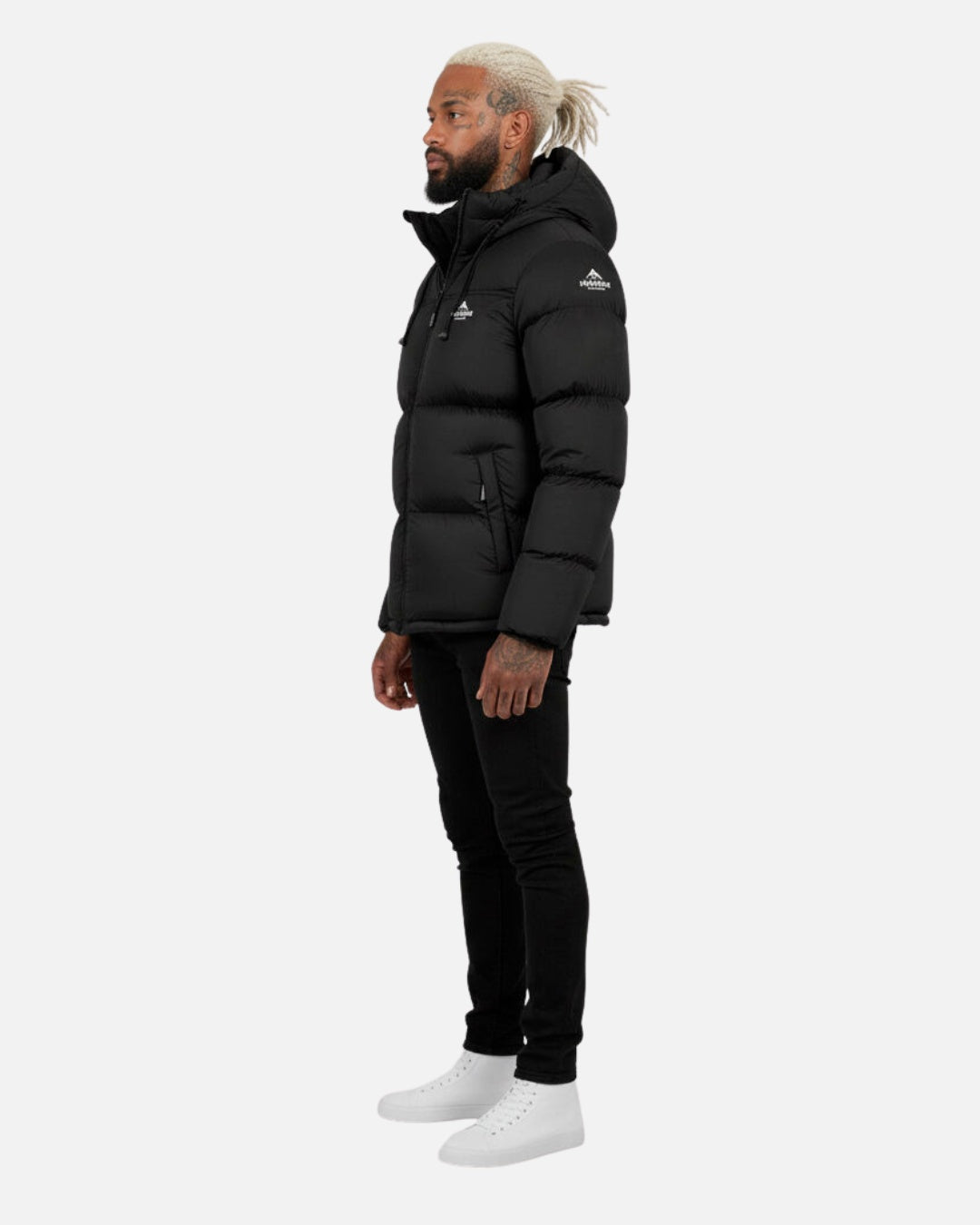 FootkornerDoudoune avec Cagoule Intégrée Helvetica Middle Block II - Noir