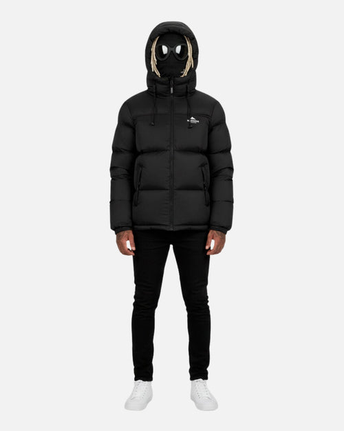 Doudoune avec Cagoule Intégrée Helvetica Middle Block II - Noir - Footkorner