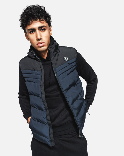 FK Copa ärmellose Daunenjacke – Marineblau/Schwarz - Footkorner