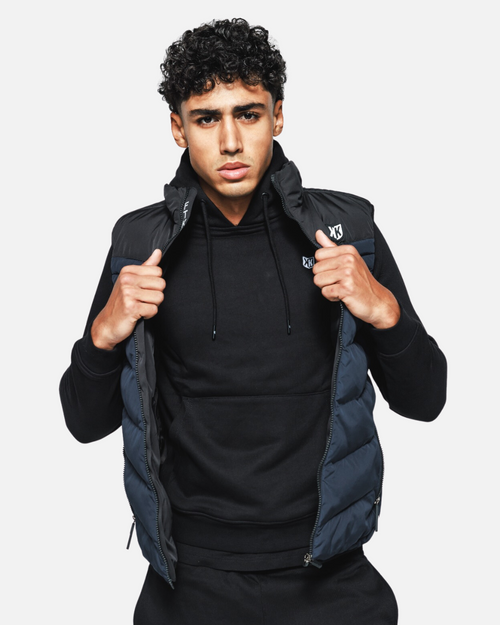 FK Copa ärmellose Daunenjacke – Marineblau/Schwarz - Footkorner