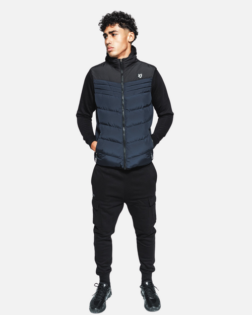 FK Copa ärmellose Daunenjacke – Marineblau/Schwarz - Footkorner