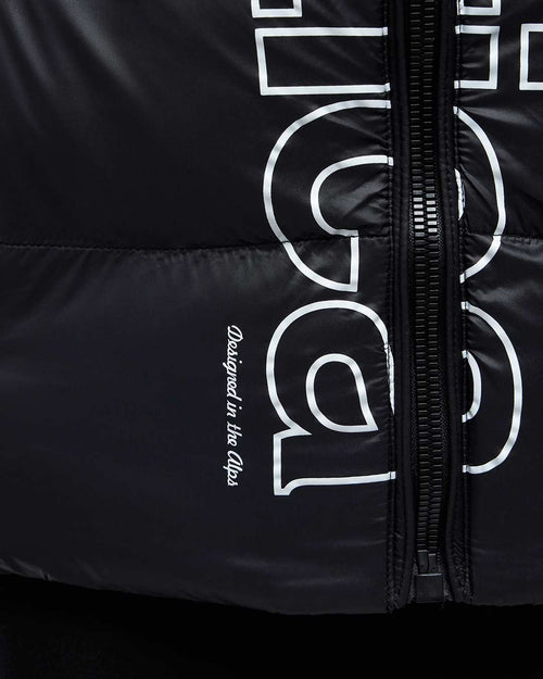 Helvetica Silver Sleeveless Down Jacket - Black - Footkorner