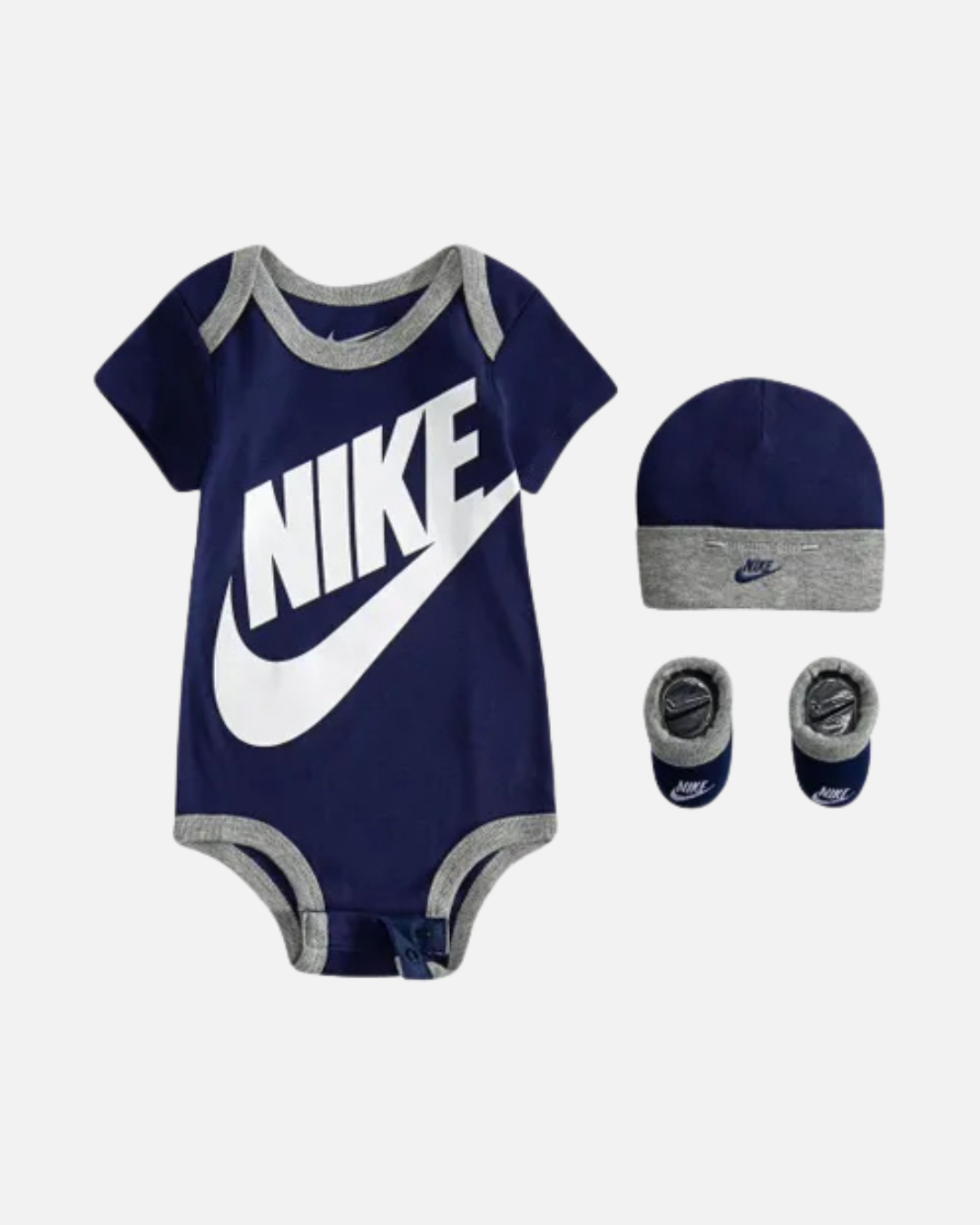 FootkornerEnsemble 3 Pièces Bébé - Bleu/Blanc/Gris