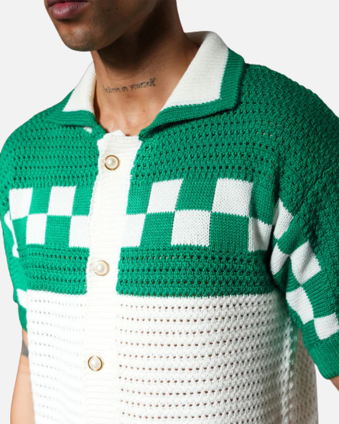 FootkornerEnsemble Homme Maille Crochet - Blanc/Vert