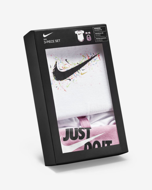 Nike Baby-Set – Weiß/Rosa/Schwarz - Footkorner