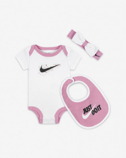 Nike Baby-Set – Weiß/Rosa/Schwarz - Footkorner