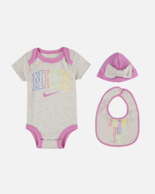 Ensemble Nike 3 Pièces Bébé - Blanc/Rose - Footkorner