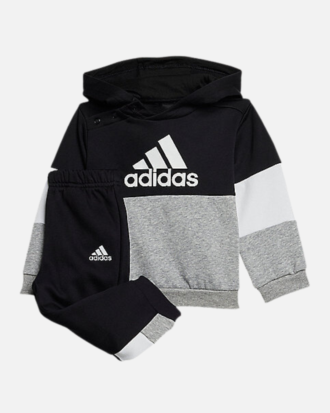 Adidas Baby-Trainingsanzug-Set – Schwarz/Weiß/Grau