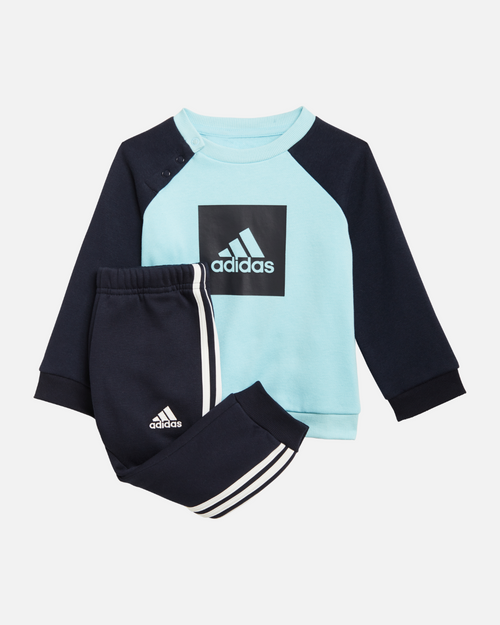 Adidas Baby Stripes Fleece Tracksuit Set - Blue/Navy - Footkorner