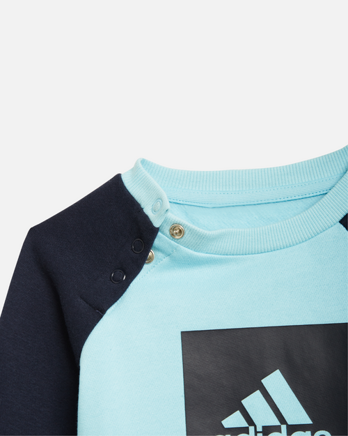 Adidas Baby Stripes Fleece Tracksuit Set - Blue/Navy - Footkorner