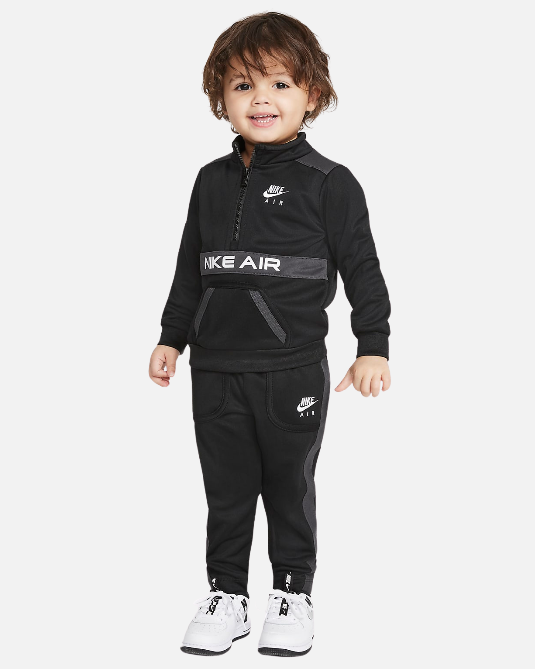 Baby Nike Air Tracksuit Set - Black/White/Grey