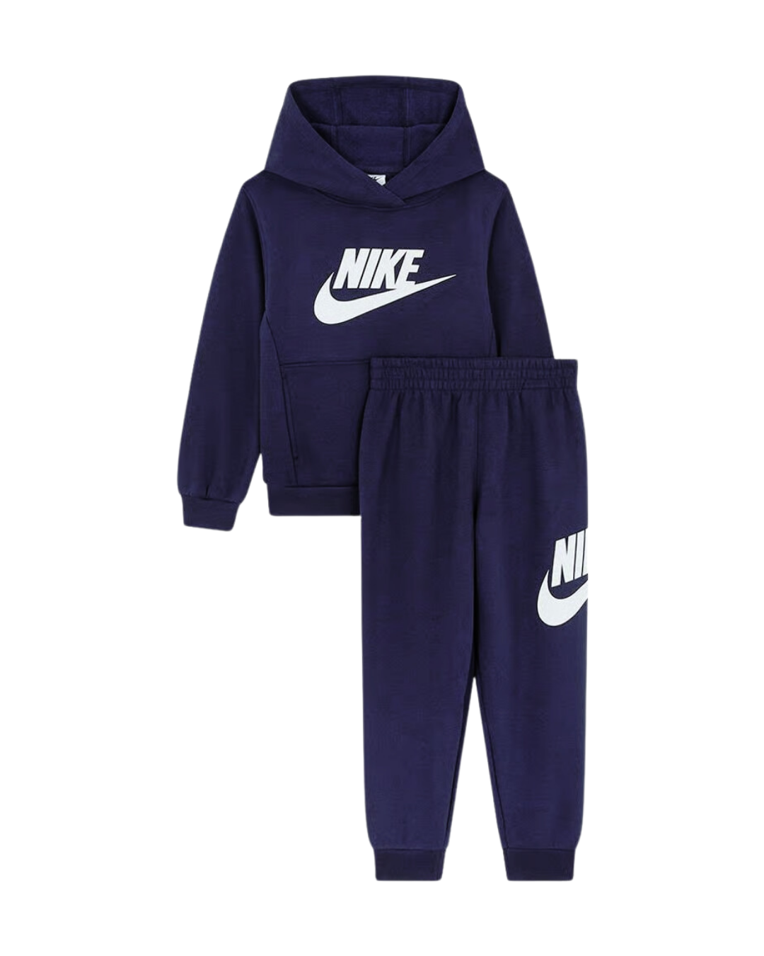 Nike Club Fleece Kinder-Trainingsanzug-Set – Marineblau/Weiß