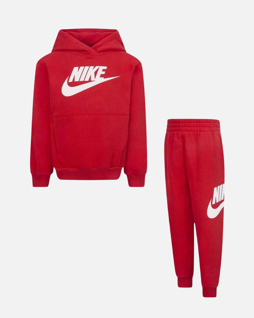 Nike Club Fleece Kinder-Trainingsanzug-Set – Rot/Weiß