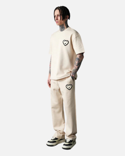 Ensemble T-shirt et Pantalon Cœur - Beige - Footkorner