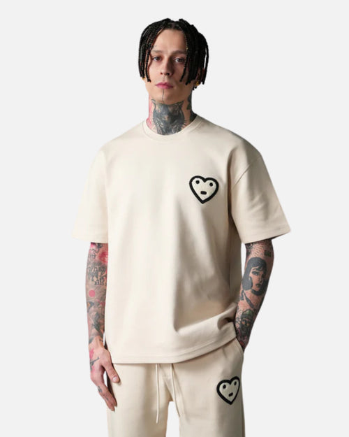 Ensemble T-shirt et Pantalon Cœur - Beige - Footkorner