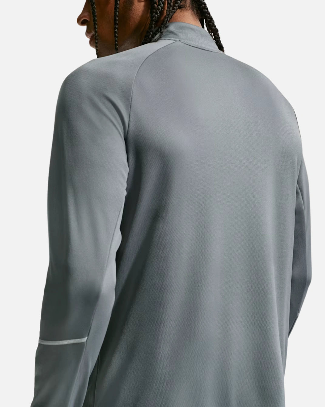 FootkornerNike Miler Dri-FIT Laufoberteil mit halbem Reißverschluss – Grau