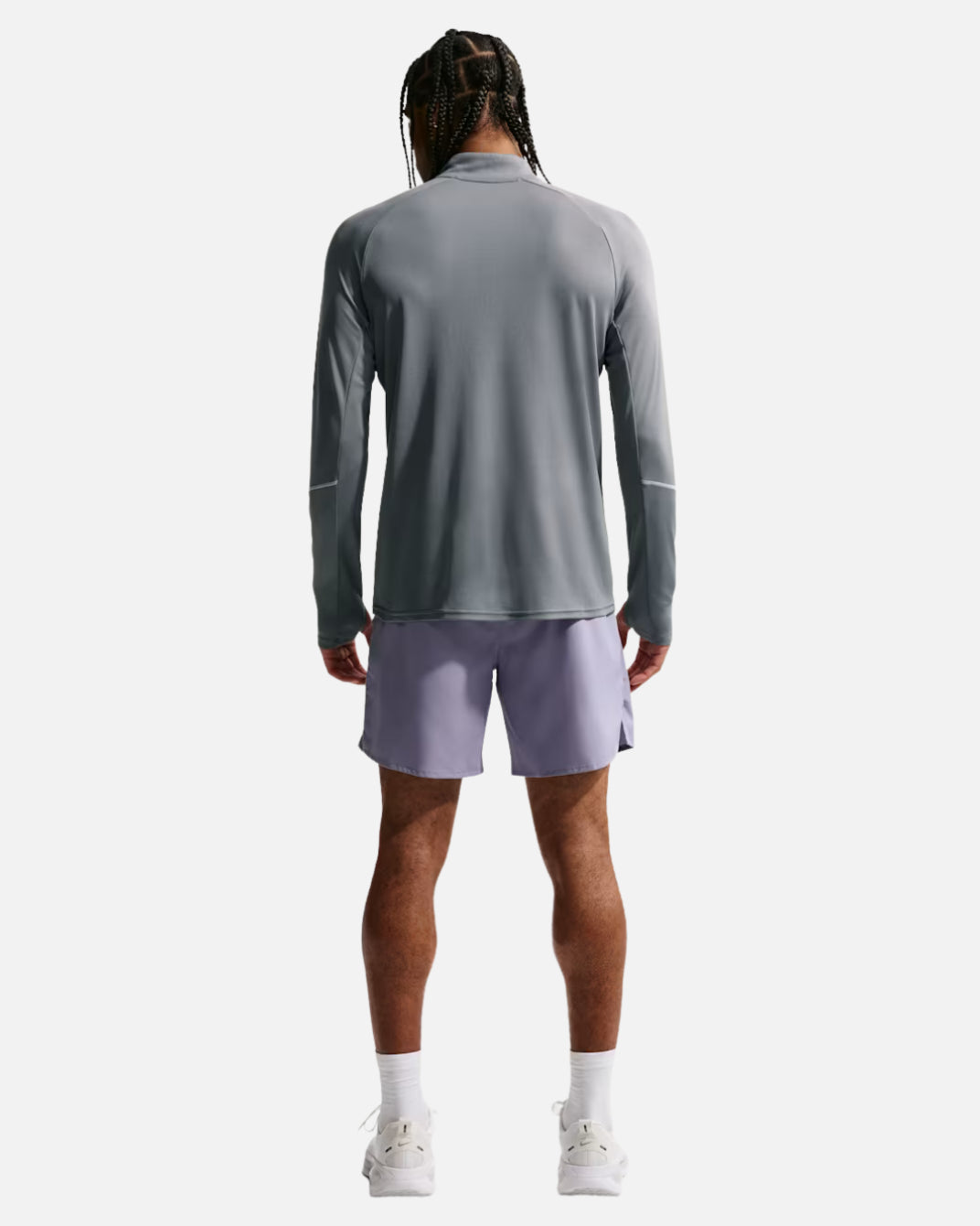 FootkornerNike Miler Dri-FIT Laufoberteil mit halbem Reißverschluss – Grau