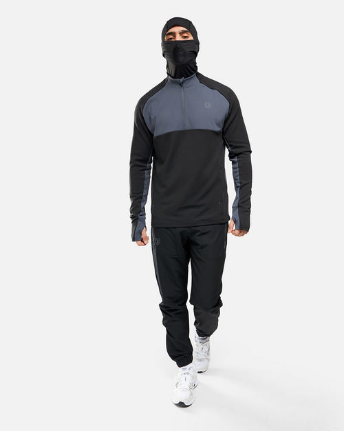 Haut 1/2 Zip FK Rocks II Cagoule Intégrée - Noir/Gris - Footkorner