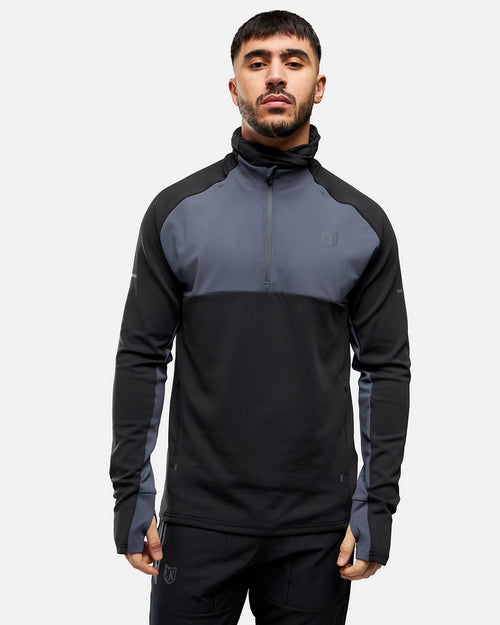 Haut 1/2 Zip FK Rocks II Cagoule Intégrée - Noir/Gris - Footkorner