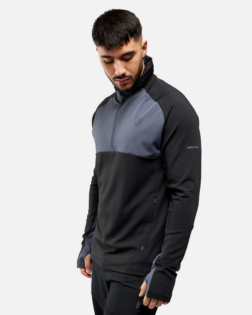 Haut 1/2 Zip FK Rocks II Cagoule Intégrée - Noir/Gris - Footkorner