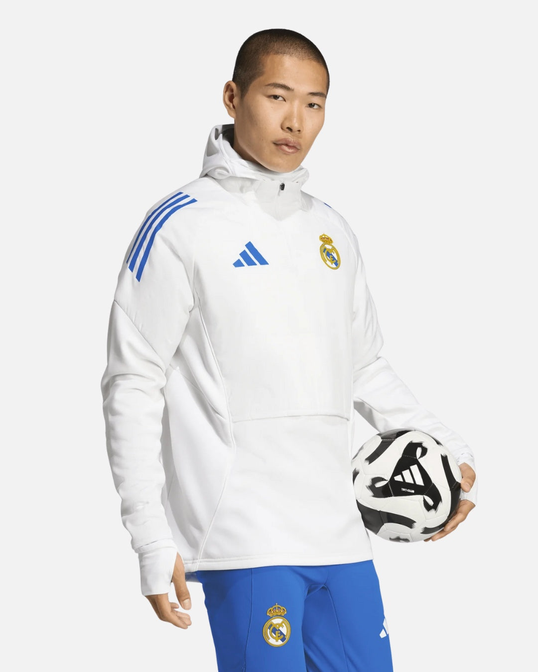 FootkornerHaut d'entraînement Cagoule Intégrée Real Madrid 2025/2026 - Blanc