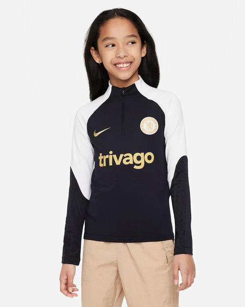 Camiseta de entrenamiento Chelsea Junior 2023/2024 - Negro/Blanco/Oro - Footkorner