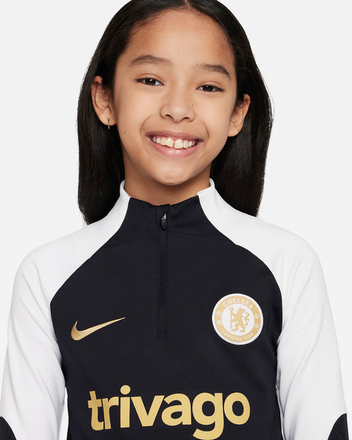 Camiseta de entrenamiento Chelsea Junior 2023/2024 - Negro/Blanco/Oro - Footkorner