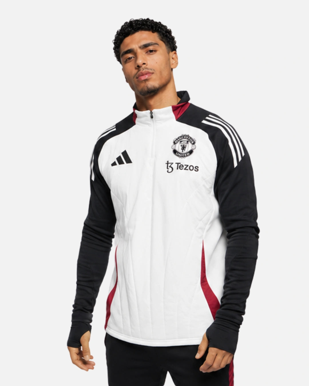 FootkornerHaut Manchester United 2024/2025 cagoule intégrée - Blanc/Noir/Rouge