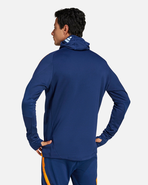 Haut Real Madrid 2024/2025 Cagoule Integriert - Blau/Gelb - Footkorner