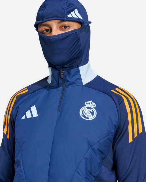 Haut Real Madrid 2024/2025 Cagoule Integriert - Blau/Gelb - Footkorner